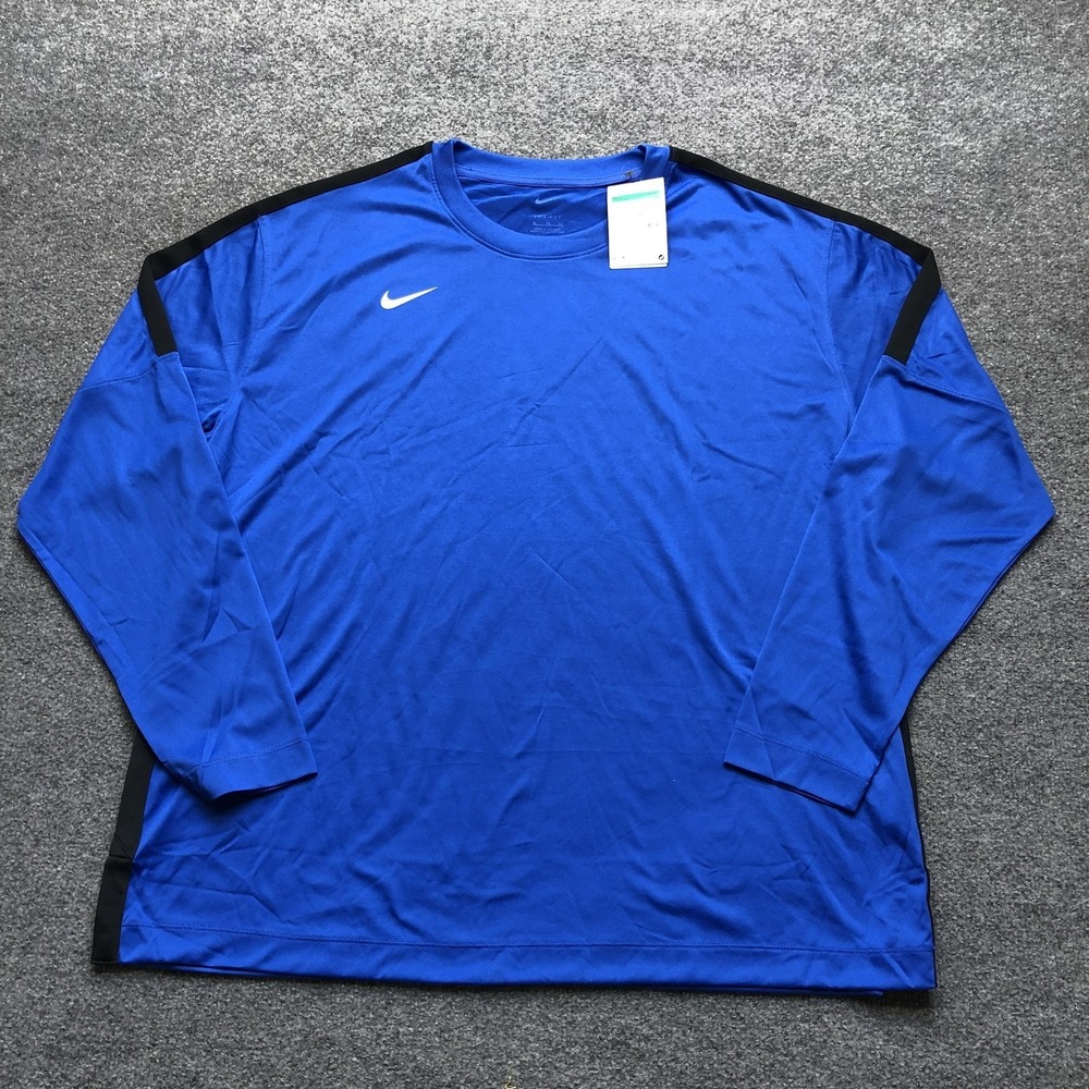 Nike Dri-FIT Basketball Shirt Mens XL Blue Long Sleeve Jersey Top DC3251-495